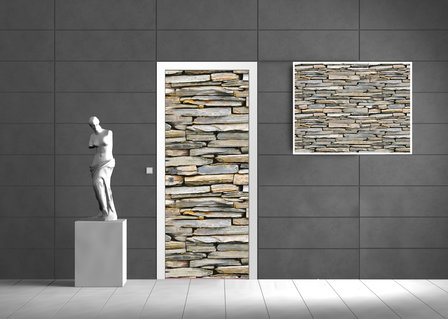 Brick Stone Wall Door Mural Photo Wallpaper 521VET