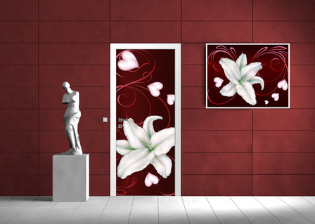 Red Hearts Art Abstract Door Mural Photo Wallpaper 298VET