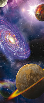 Space Galaxy Planets Door Mural Photo Wallpaper 309VET