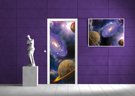 Space Galaxy Planets Door Mural Photo Wallpaper 309VET