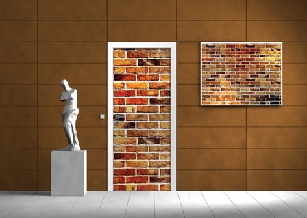 Stone Brick Wall Wood Door Mural Photo Wallpaper 1534VET