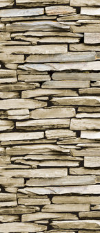 Stone Brick Wall Wood Door Mural Photo Wallpaper 1538VET