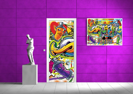 Colourful Graffiti Door Mural Photo Wallpaper 1400VET