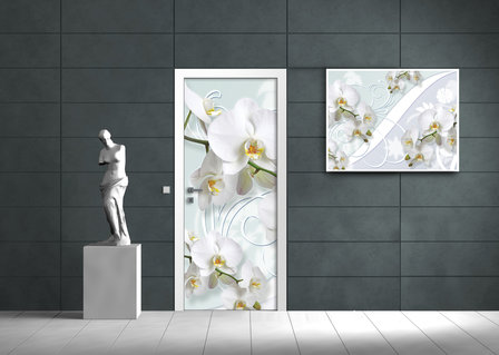 Orchid Flower Floral Door Mural Photo Wallpaper 1206VET