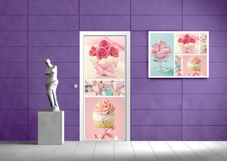 Colourful Icing-Sugar Sweets Door Mural Photo Wallpaper 1513VET