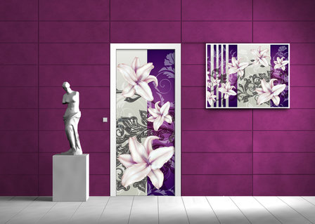 Flowers Flower Floral Door Mural Photo Wallpaper 1203VET