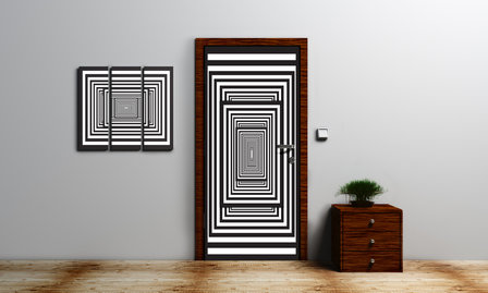 White and Black 3D Tunnel Door Mural Photo Wallpaper 2262VET