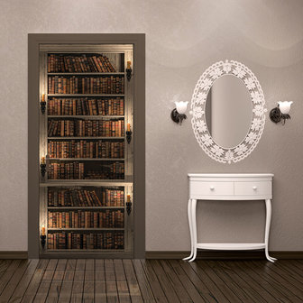 Library Full of Books Door Mural Photo Wallpaper 3688VET