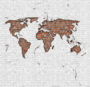 BN Wallcoverings No Limits 30569 Worldmap brick