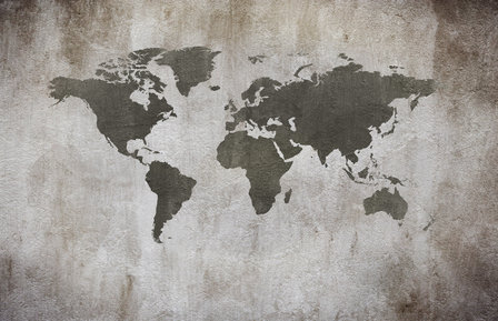 BN Wallcoverings No Limits 30570 Worldmap concrete