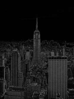 Black and White Sketch of City Photo Wall Mural 10687VEA