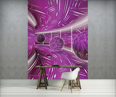 Pink Corridor with balls Photo Wall Mural 10078VEA