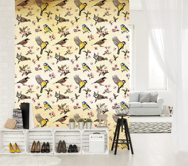 Little Birds and Floral Patterns Photo Wall Mural 10402VEA