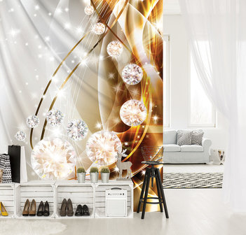 Abstract, Diamonds, Silver and Gold Photo Wall Mural 10403VEA