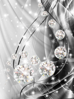 Abstract, Diamonds, and Silver Photo Wall Mural 10406VEA