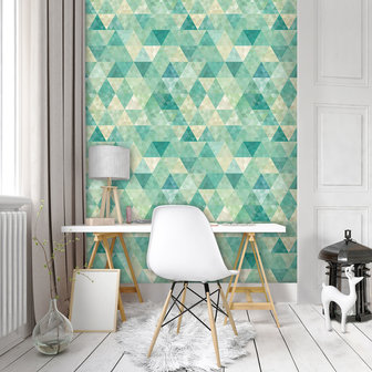 Turquoise Triangles Photo Wall Mural 10633VEA