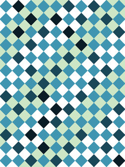 Blue Tiles Mosaic Photo Wall Mural 10701VEA