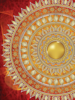 Mandala in Red Photo Wall Mural 10120VEA