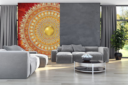 Mandala in Red Photo Wall Mural 10120VEA