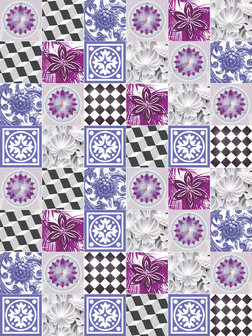 Purple Tiles Mosaic Photo Wall Mural 10708VEA
