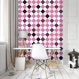 Purple Tiles Mosaic Photo Wall Mural 10711VEA