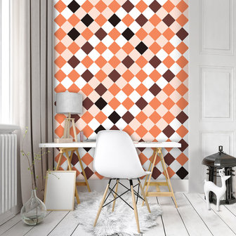 Orange Tiles Mosaic Photo Wall Mural 10712VEA