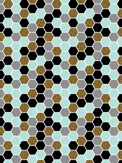 Hexagon Mosaic Photo Wall Mural 10730VEA