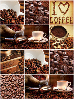 I Love Coffee Collage Photo Wall Mural 10449VEA