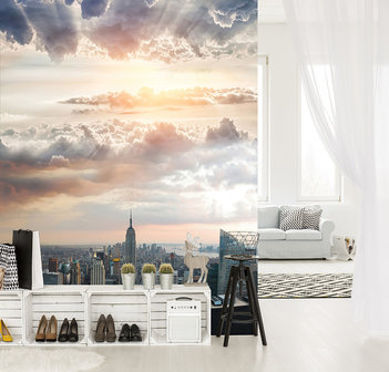 Sunny Sky over New York Photo Wall Mural 10473VEA