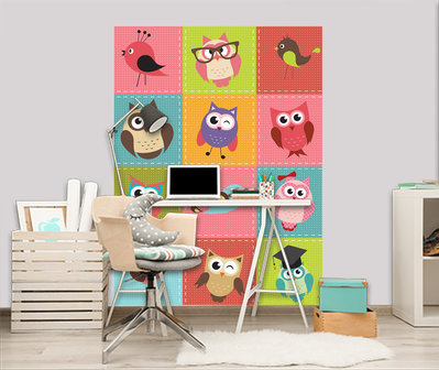 Birds and Owls Patchwork Photo Wall Mural 10376VEA