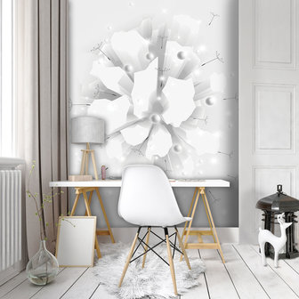 White Abstract Photo Wall Mural 10150VEA