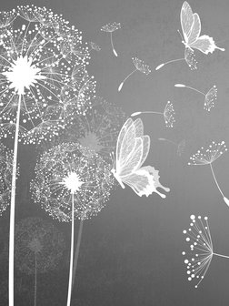 Dandelions and Butterflies Photo Wall Mural 10158VEA