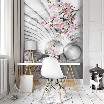 3D Tunnel with Flowers Photo Wall Mural 10200VEA