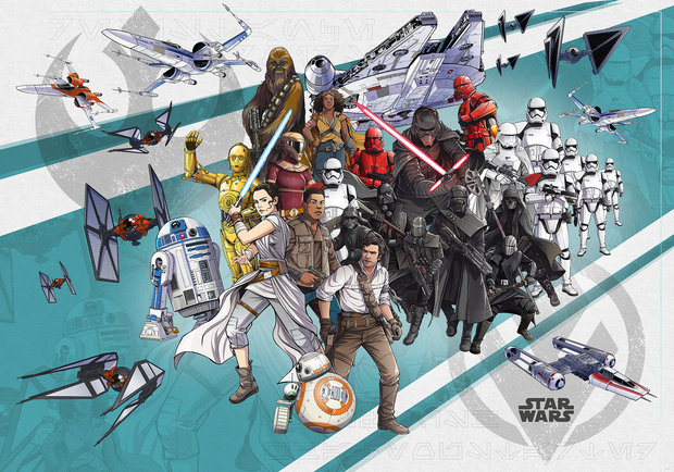 Star Wars Cartoon Collage Wide DX8-073