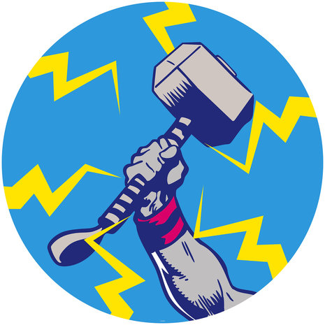 Komar Into Adventure Avengers Thor&#039;s Hammer Pop Art DD1-056