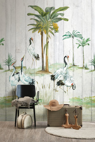 Dutch Wallcoverings Tropical Wood  One Roll One Motif - Grandeco A39401