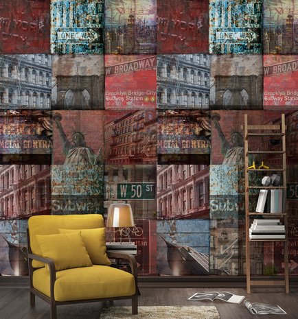 Dutch Wallcoverings NY Patchwork  One Roll One Motif - Grandeco A40101