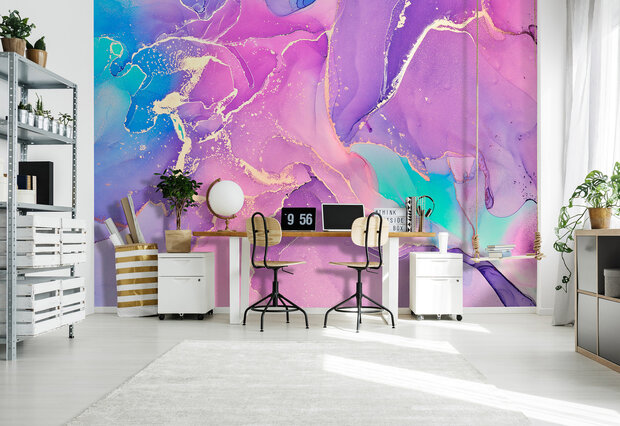 Roze Marmer Imitatie Wall Mural 14147