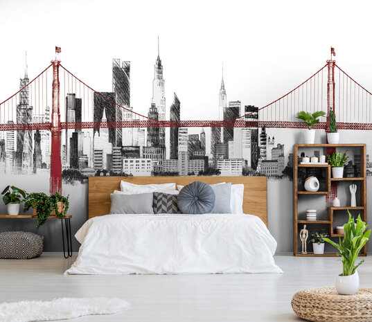 City Skyline Wall Mural 14355