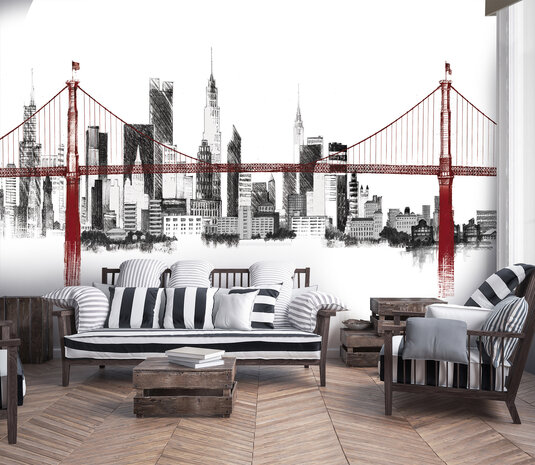 City Skyline Wall Mural 14355