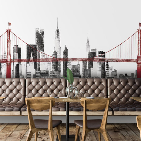 City Skyline Wall Mural 14355