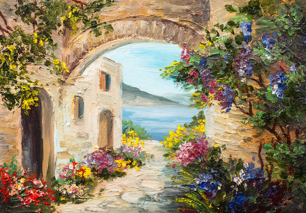 Painted Street Flowers Wall Mural 14224