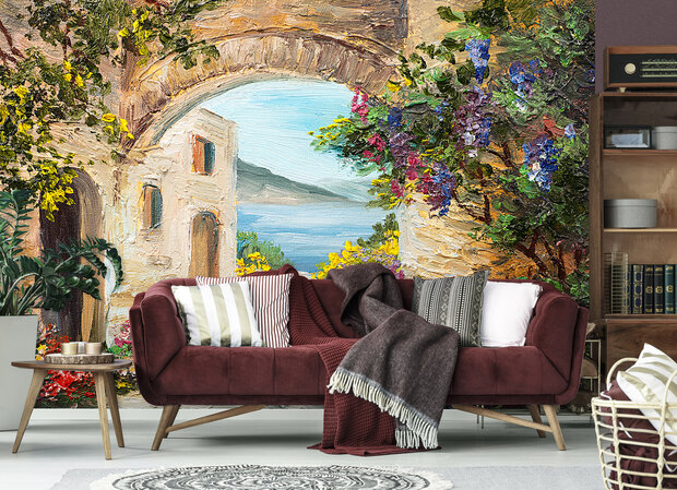 Painted Street Flowers Wall Mural 14224