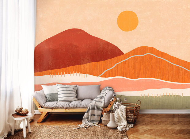 Abstract Boho Valley Wall Mural 14231