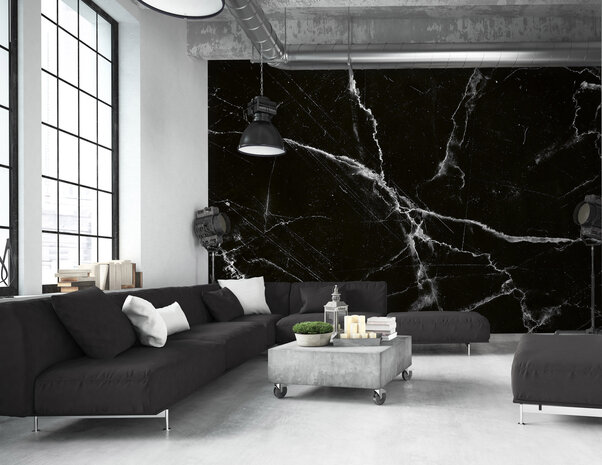 Zwart Imitatie Marmer Wall Mural 14180