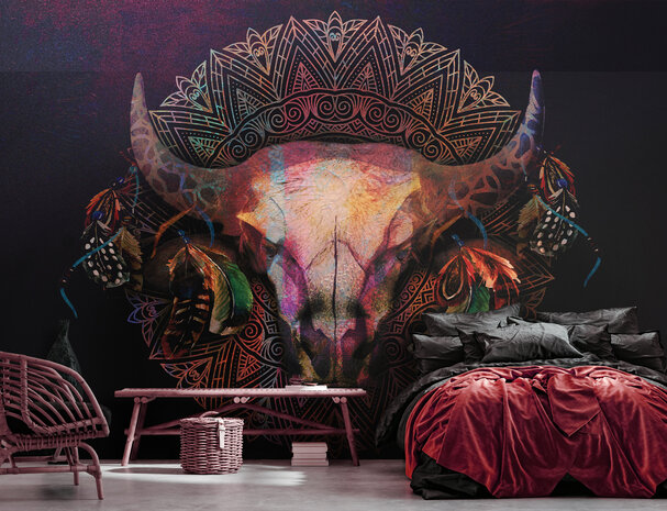 Mandala Bull Wall Mural 14309