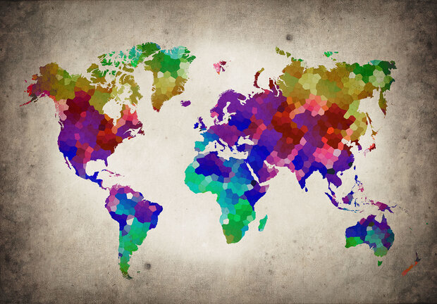World Map Photo Wallpaper Mural 10009P8