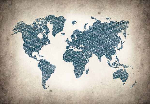 World Map Photo Wallpaper Mural 10010P8