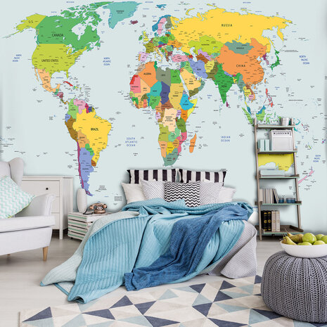 World Map Photo Wall Mural 10253P8