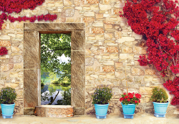 Flowers Stone Photo Wall Mural 10503P8